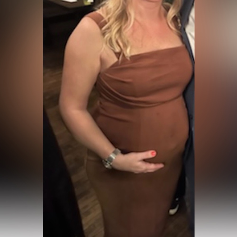 Elegant Brown maternity Women's Dress